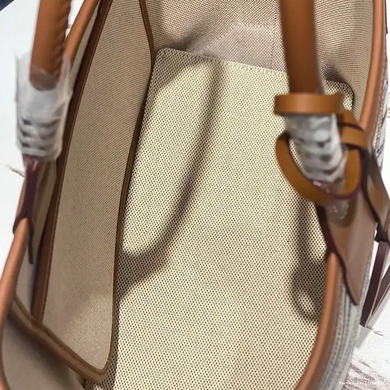 Cheap Motif au Steeple with 25 Plume Bag Canvas Hermes In Fil H Beige Quadrige 0506